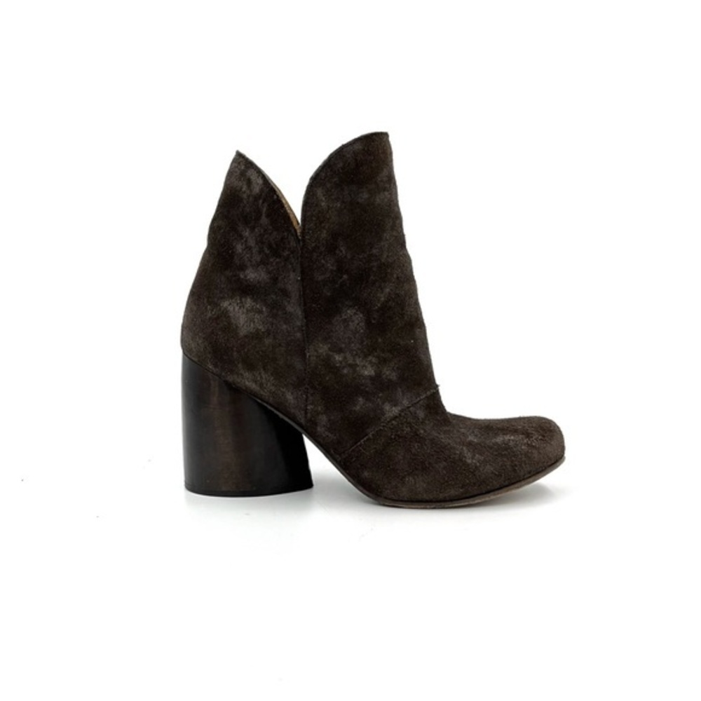 Calleen Cordero Burnished Brown Suede Leather Heeled Ankle Booties Size 5.5